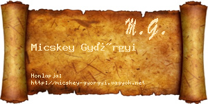 Micskey Györgyi névjegykártya